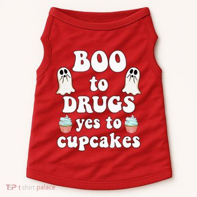 Halloween Red Ribbon Week Say BOO To Say Yes To Cupcakes Doggie Tank