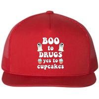 Halloween Red Ribbon Week Say BOO To Say Yes To Cupcakes Flat Bill Trucker Hat