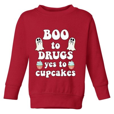 Halloween Red Ribbon Week Say BOO To Say Yes To Cupcakes Toddler Sweatshirt