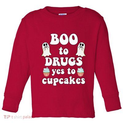 Halloween Red Ribbon Week Say BOO To Say Yes To Cupcakes Toddler Long Sleeve Shirt