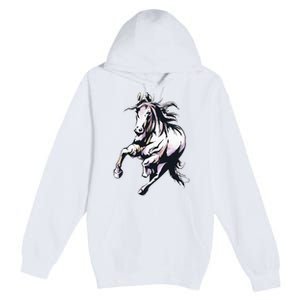 Horse Running Smiling Loving Premium Pullover Hoodie