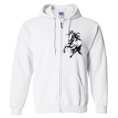 Horse Running Smiling Loving Full Zip Hoodie