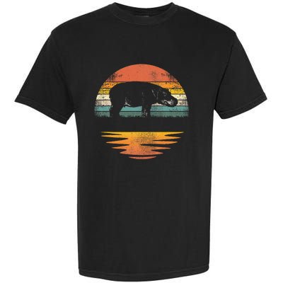 Hippo Retro Sunset Hippo Lover Garment-Dyed Heavyweight T-Shirt