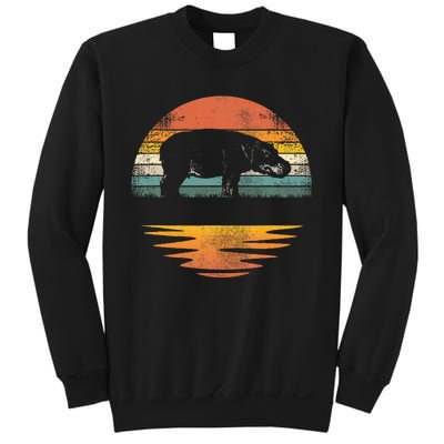 Hippo Retro Sunset Hippo Lover Sweatshirt