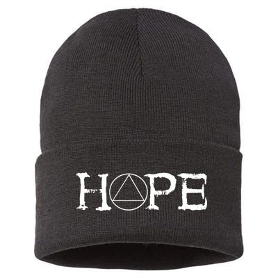 Hope Recover Sobriety Recovery Alcoholic Sober Sustainable Knit Beanie