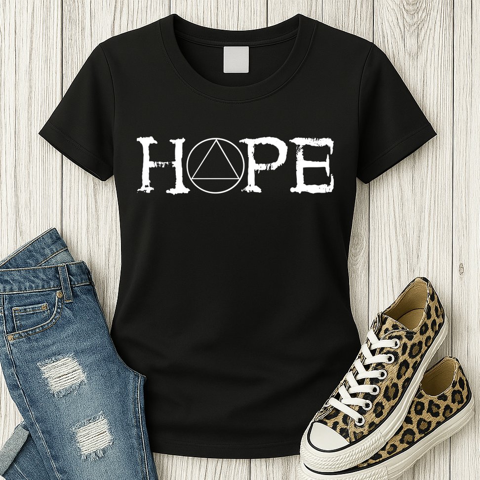 Hope Recover Sobriety Recovery Alcoholic Sober Womens T-Shirt