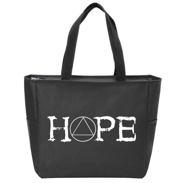 Hope Recover Sobriety Recovery Alcoholic Sober Zip Tote Bag