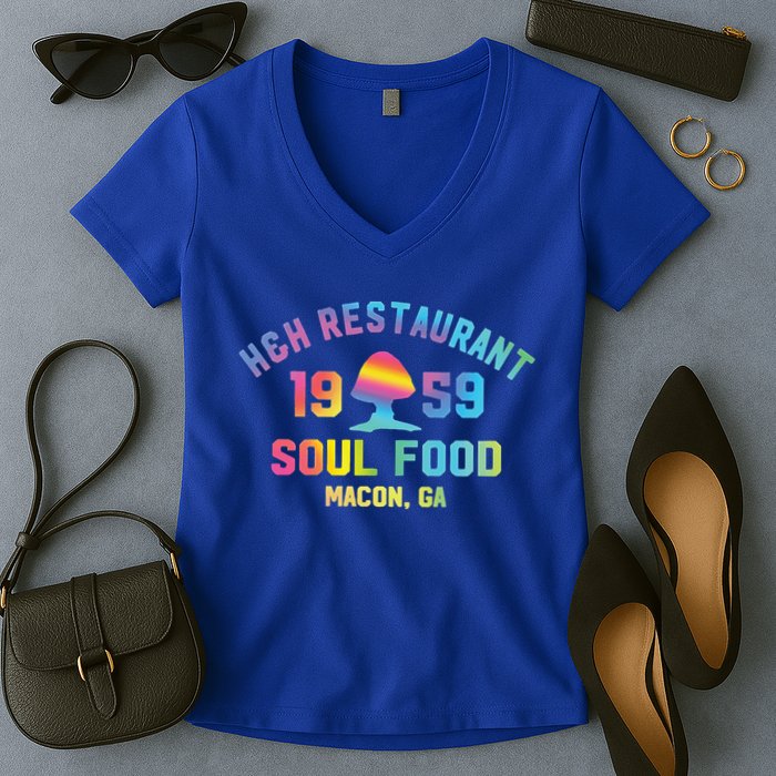 H&H Restaurant Soul Food Macon Ga 1959 Women's V-Neck T-Shirt