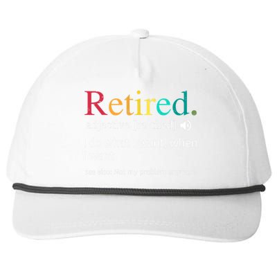 Hilarious Retirement Saying Funny Retire Quote Snapback Five-Panel Rope Hat