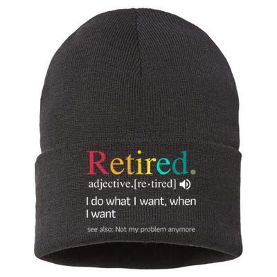 Hilarious Retirement Saying Funny Retire Quote Sustainable Knit Beanie