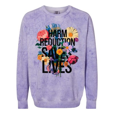 Harm Reduction Saves Lives Mental Health Awareness Month Colorblast Crewneck Sweatshirt