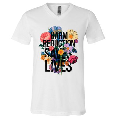 Harm Reduction Saves Lives Mental Health Awareness Month V-Neck T-Shirt