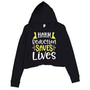 Harm Reduction Saves Lives Crop Fleece Hoodie