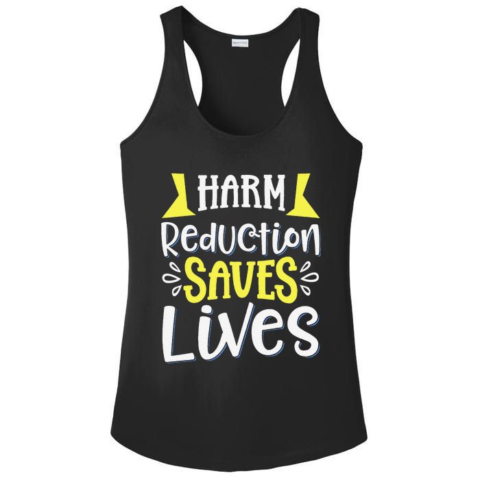 Harm Reduction Saves Lives Ladies PosiCharge Competitor Racerback Tank