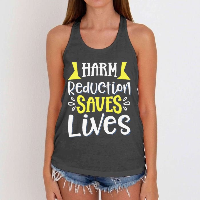 Harm Reduction Saves Lives Women's Knotted Racerback Tank