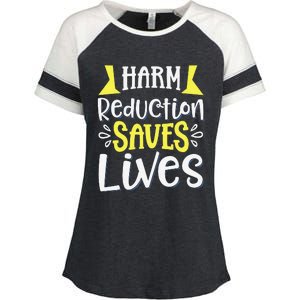 Harm Reduction Saves Lives Enza Ladies Jersey Colorblock Tee