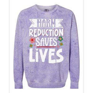 Harm Reduction Saves Lives Colorblast Crewneck Sweatshirt