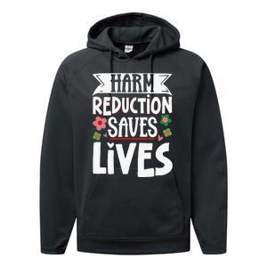 Harm Reduction Saves Lives Performance Fleece Hoodie