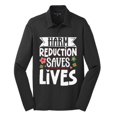 Harm Reduction Saves Lives Silk Touch Performance Long Sleeve Polo