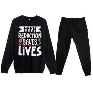 Harm Reduction Saves Lives Premium Crewneck Sweatsuit Set