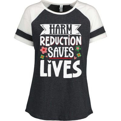 Harm Reduction Saves Lives Enza Ladies Jersey Colorblock Tee