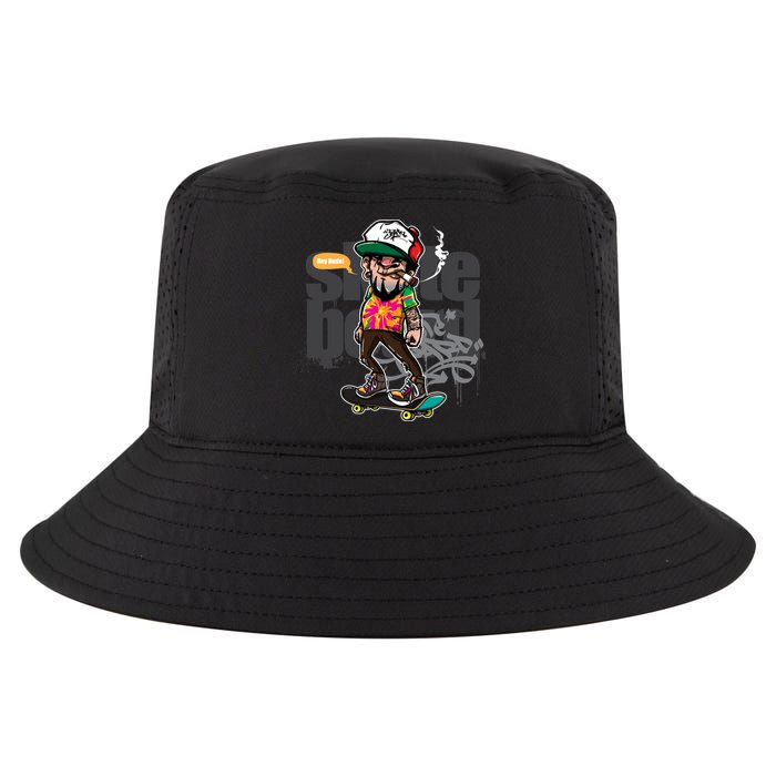 Hipster Riding Skateboard Cool Comfort Performance Bucket Hat
