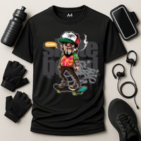 Hipster Riding Skateboard Cooling Performance Crew T-Shirt