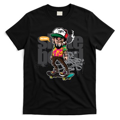Hipster Riding Skateboard T-Shirt