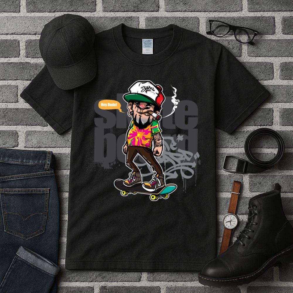 Hipster Riding Skateboard Tall T-Shirt