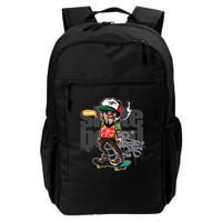 Hipster Riding Skateboard Backpack