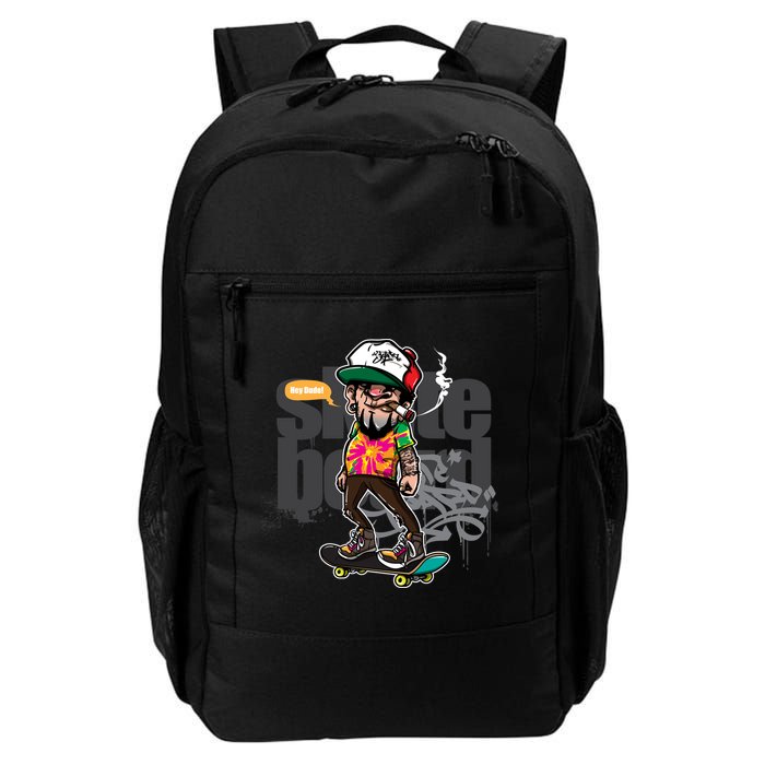 Hipster Riding Skateboard Backpack