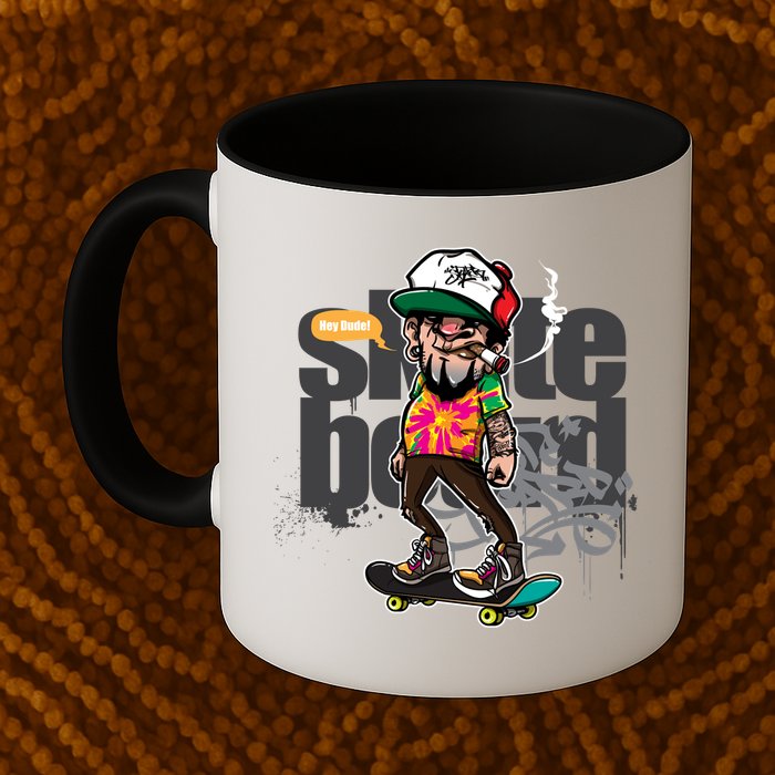 Hipster Riding Skateboard Mug