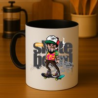 Hipster Riding Skateboard Mug