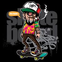 Hipster Riding Skateboard Drawstring Bag