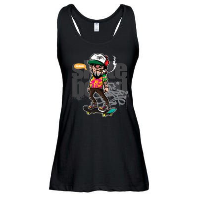 Hipster Riding Skateboard Ladies Essential Flowy Tank