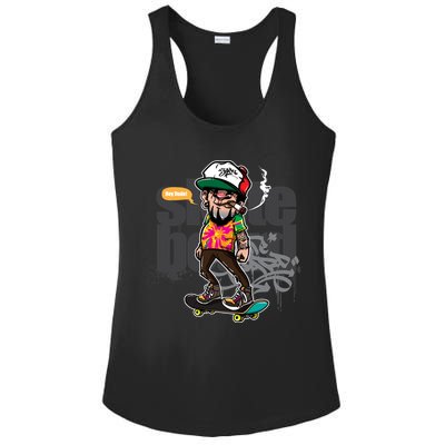 Hipster Riding Skateboard Ladies PosiCharge Competitor Racerback Tank
