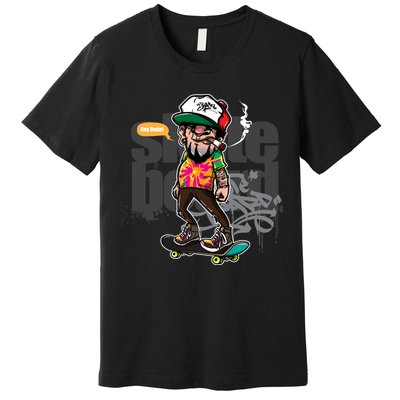 Hipster Riding Skateboard Premium T-Shirt