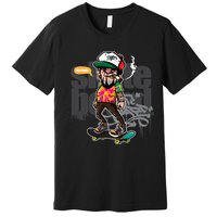 Hipster Riding Skateboard Premium T-Shirt