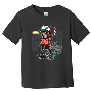 Hipster Riding Skateboard Toddler T-Shirt