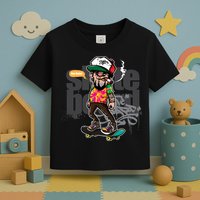 Hipster Riding Skateboard Toddler T-Shirt