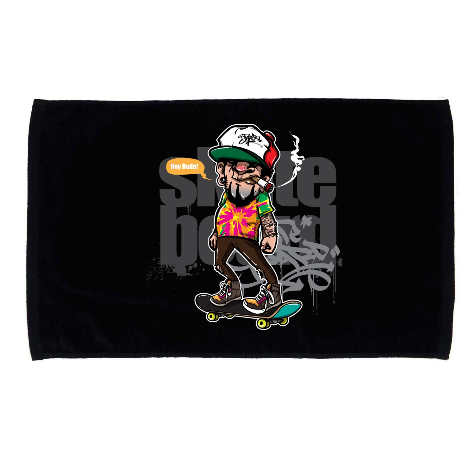 Hipster Riding Skateboard Microfiber Hand Towel