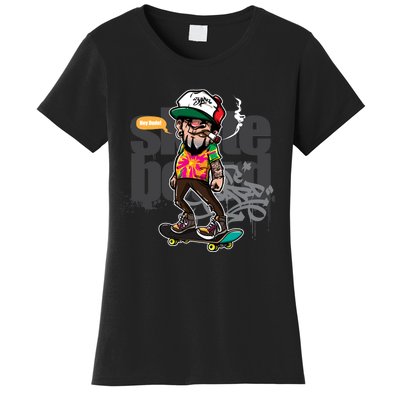 Hipster Riding Skateboard Women's T-Shirt