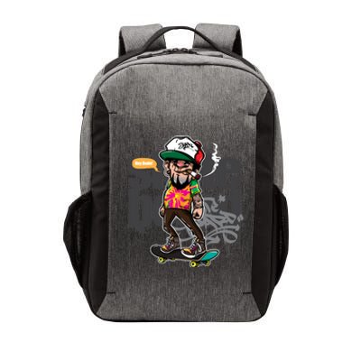 Hipster Riding Skateboard Vector Backpack