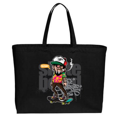 Hipster Riding Skateboard Cotton Canvas Jumbo Tote