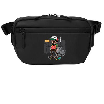 Hipster Riding Skateboard Crossbody Pack