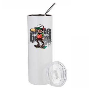 Hipster Riding Skateboard Stainless Steel Tumbler