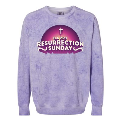 Happy Resurrection Sunday Cross Colorblast Crewneck Sweatshirt