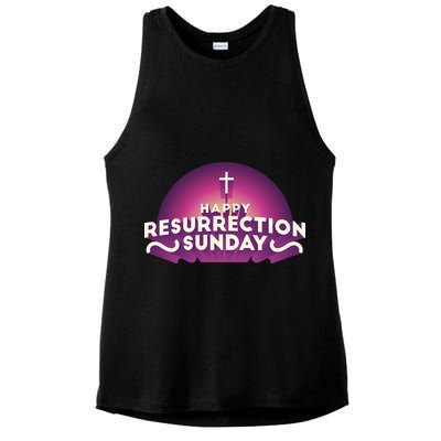 Happy Resurrection Sunday Cross Ladies PosiCharge Tri-Blend Wicking Tank
