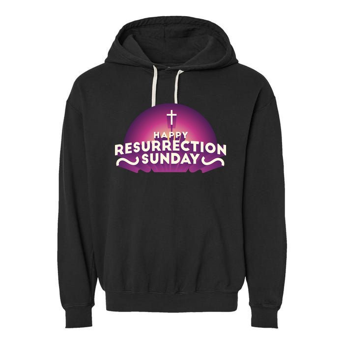 Happy Resurrection Sunday Cross Garment-Dyed Fleece Hoodie