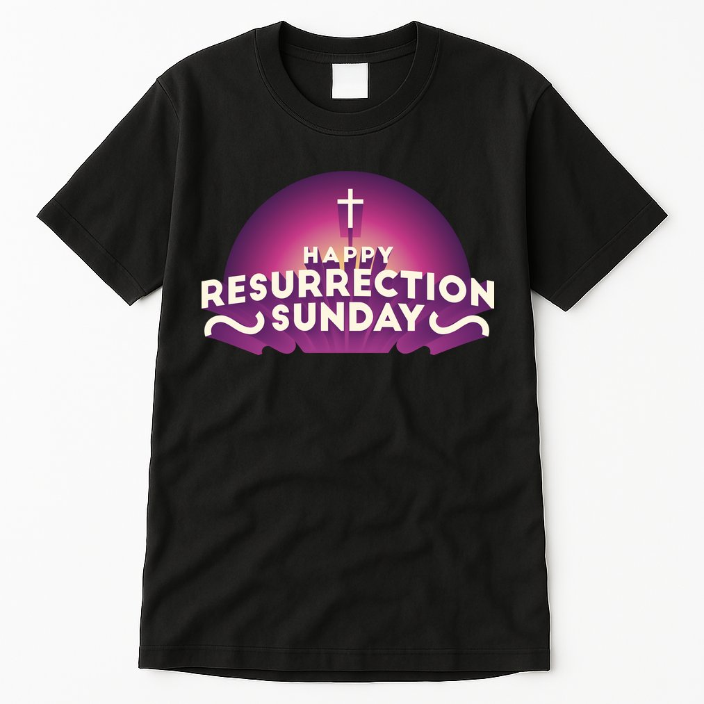 Happy Resurrection Sunday Cross Tall T-Shirt
